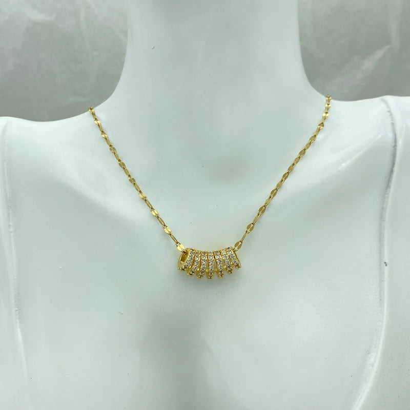 Gold Plated Stainless Steel Necklaces For Women With Pendants New IN Fashion Stainless Steel Jewelry Accessories