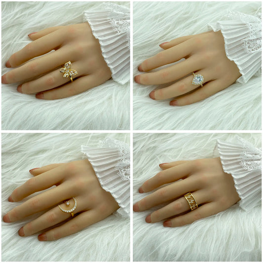 18K Gold Plated Women's Ring With Ziron Butterfly Snake Fashion Jewelry Rings For Women