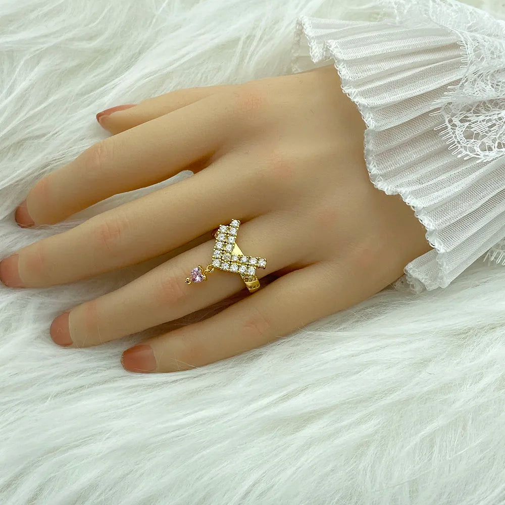 18K Gold Plated Women's Ring With Ziron Butterfly Snake Fashion Jewelry Rings For Women