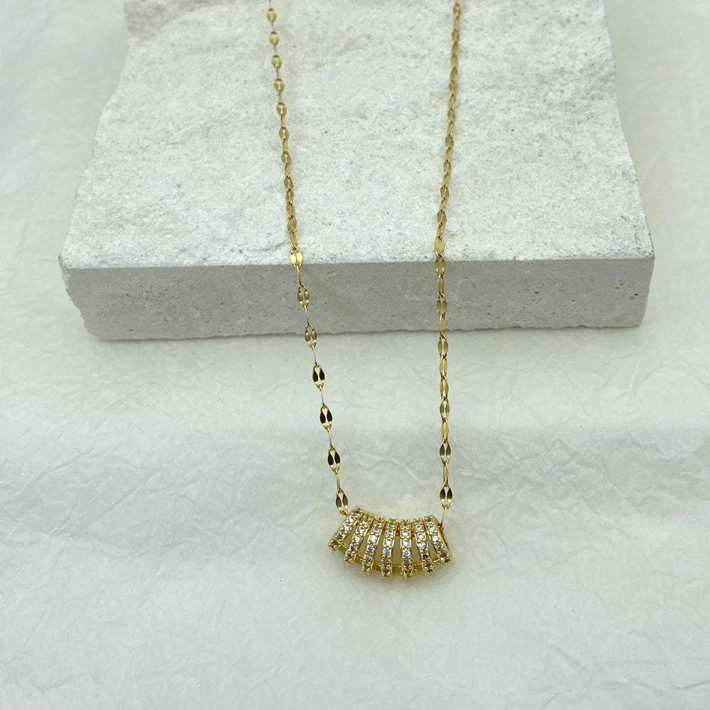 Gold Plated Stainless Steel Necklaces For Women With Pendants New IN Fashion Stainless Steel Jewelry Accessories