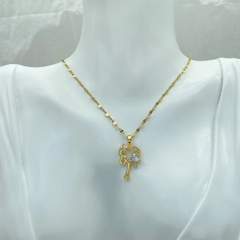 Heart Pendant Necklace| 18K Gold Stainless Steel Chains