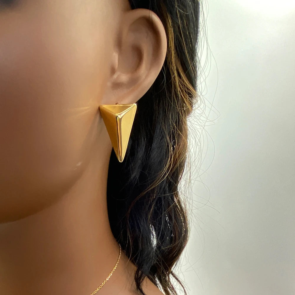 Mixed Lot Competitive Price Fashion Jewelry High Polished 18k Gold Plated Stainless Steel Geometric Stud Earrings for Women