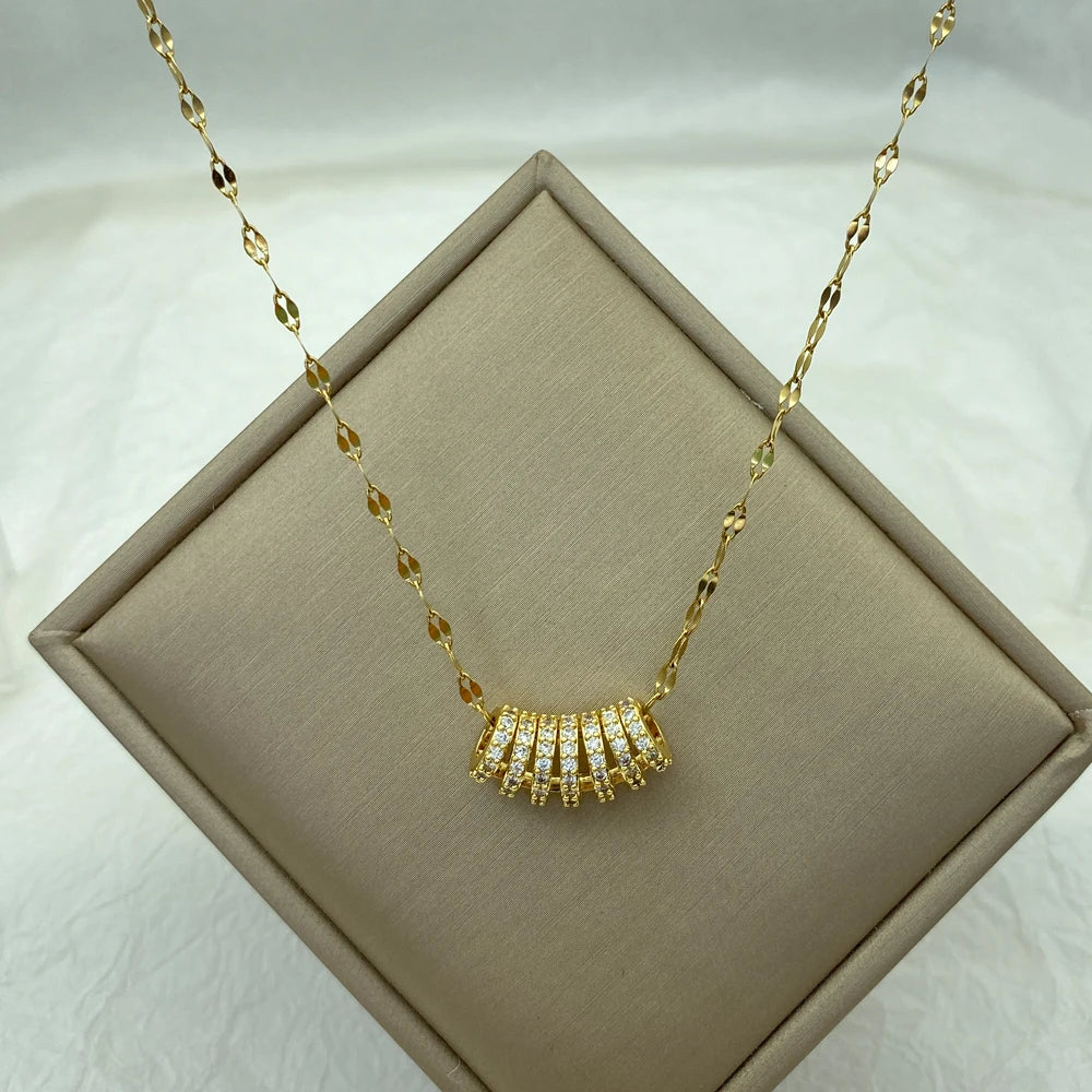 Gold Plated Stainless Steel Necklaces For Women With Pendants New IN Fashion Stainless Steel Jewelry Accessories