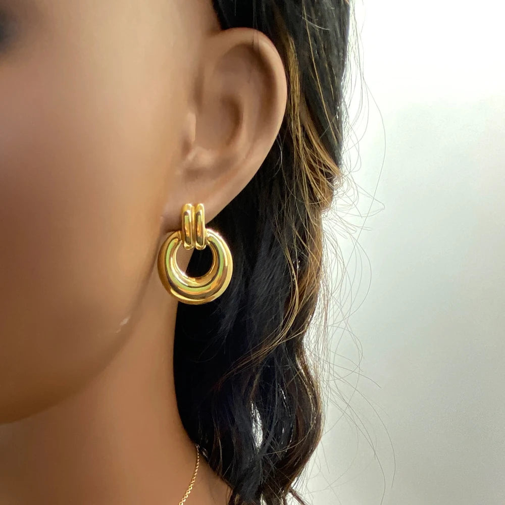 Mixed Lot Competitive Price Fashion Jewelry High Polished 18k Gold Plated Stainless Steel Geometric Stud Earrings for Women