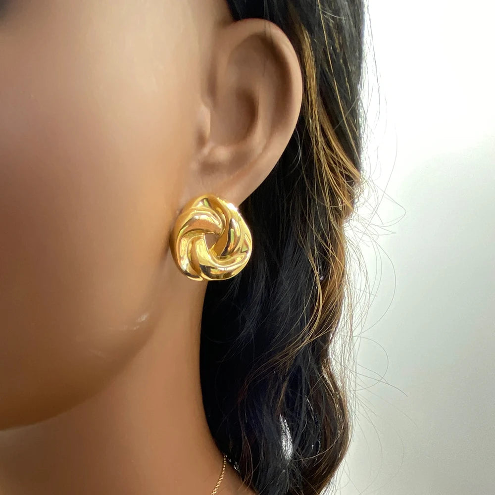 Mixed Lot Competitive Price Fashion Jewelry High Polished 18k Gold Plated Stainless Steel Geometric Stud Earrings for Women