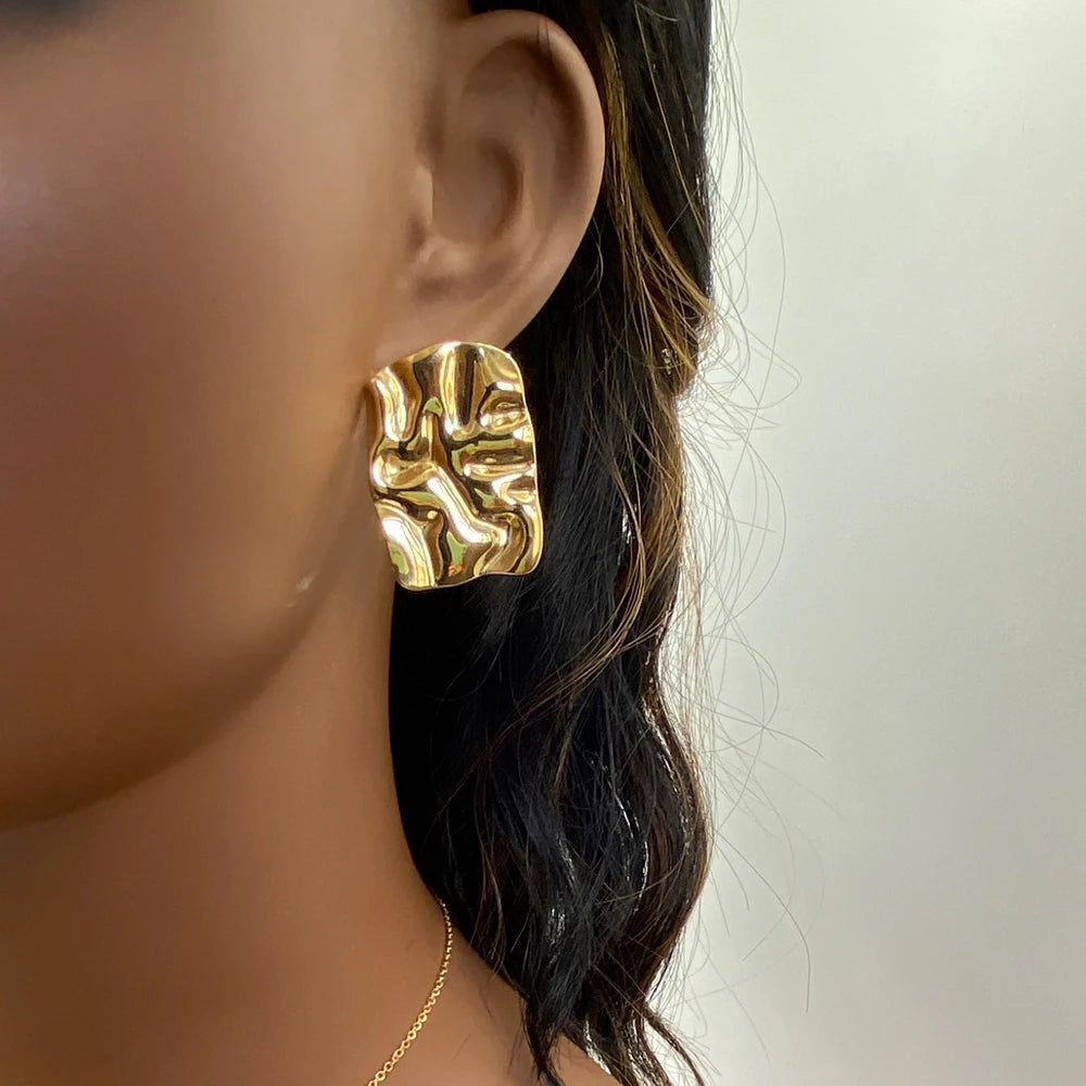 Mixed Lot Competitive Price Fashion Jewelry High Polished 18k Gold Plated Stainless Steel Geometric Stud Earrings for Women