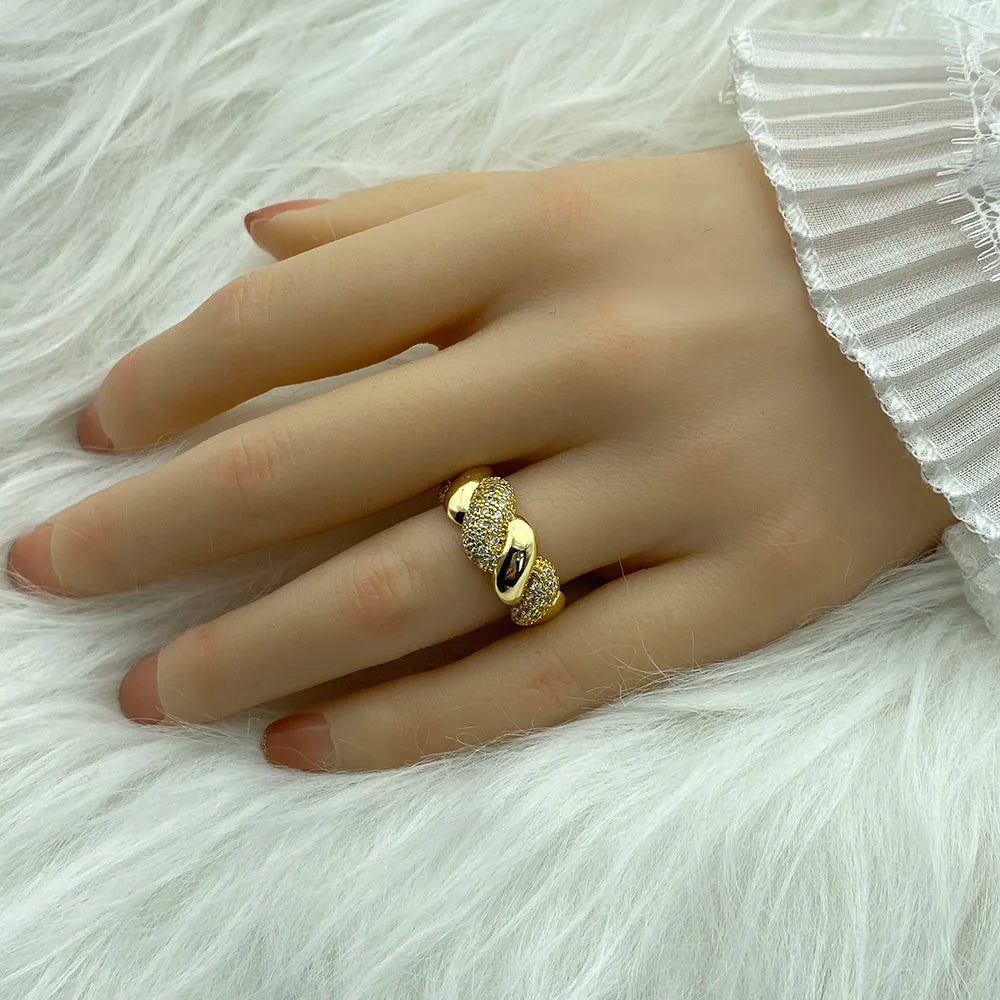 18K Gold Plated Women's Ring With Ziron Butterfly Snake Fashion Jewelry Rings For Women