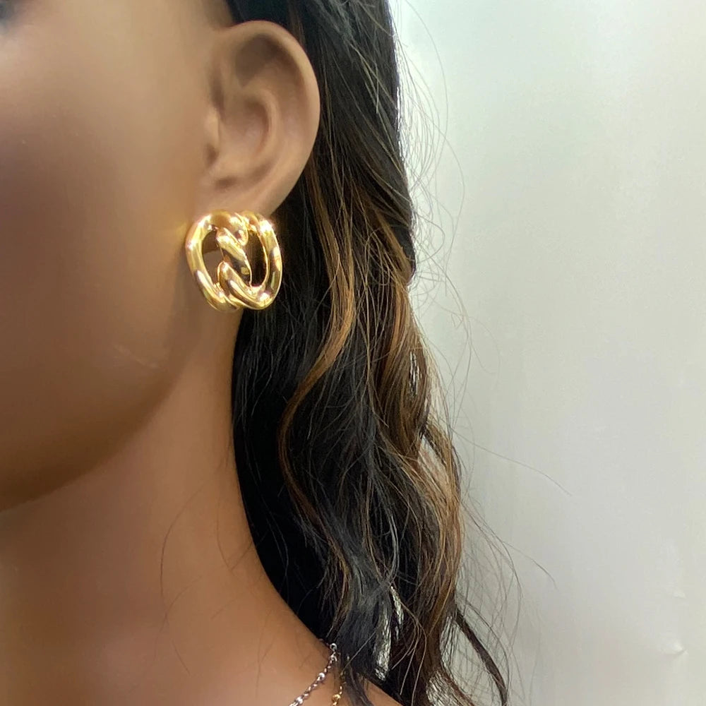 Mixed Lot Competitive Price Fashion Jewelry High Polished 18k Gold Plated Stainless Steel Geometric Stud Earrings for Women