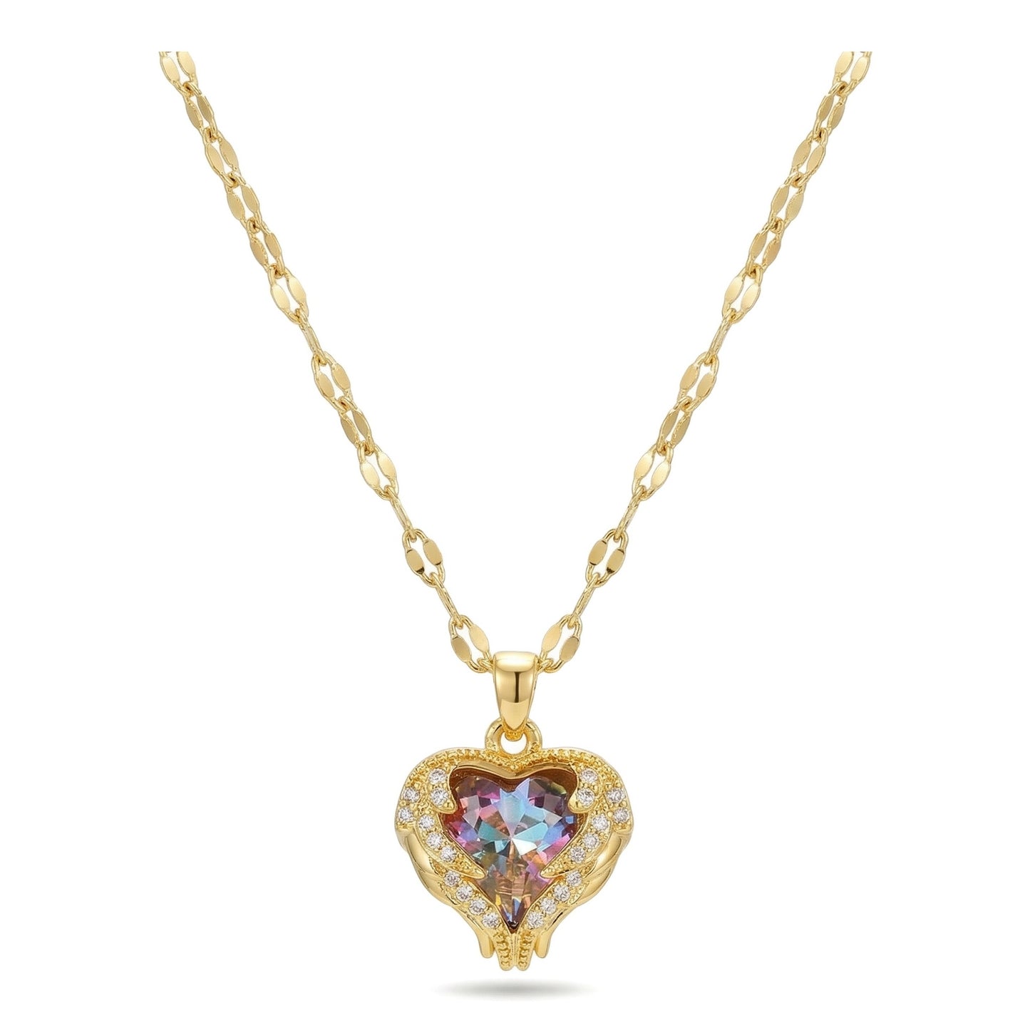 Wholesale PVD Gold Plated Stainless Steel Chain Heart Pendant Necklace