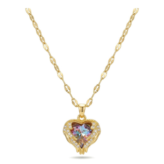 Wholesale PVD Gold Plated Stainless Steel Chain Heart Pendant Necklace
