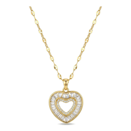 Wholesale Gold Plated Stainless Steel Big Heart Pendant Necklace