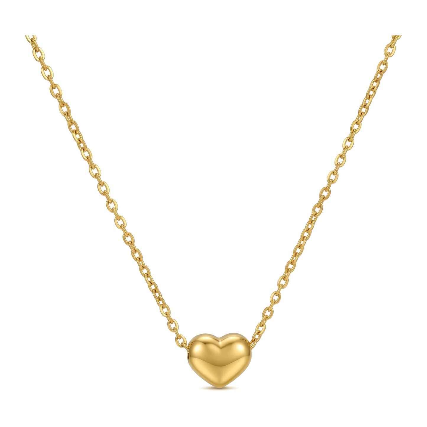 18K Gold Plated Fashion Small Heart Stainless Steel Pendant Necklace