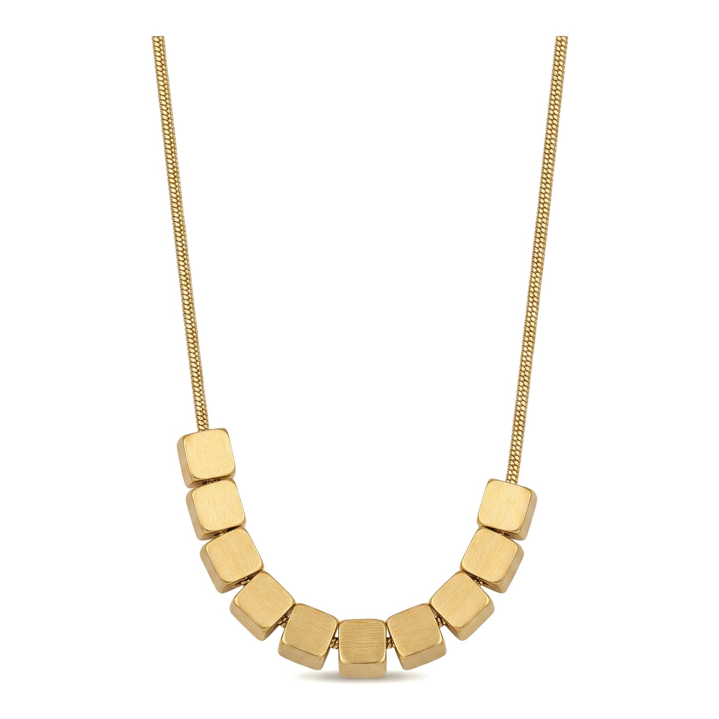 Snake Chain Minimalist Steel Square Pendant Necklace for Women