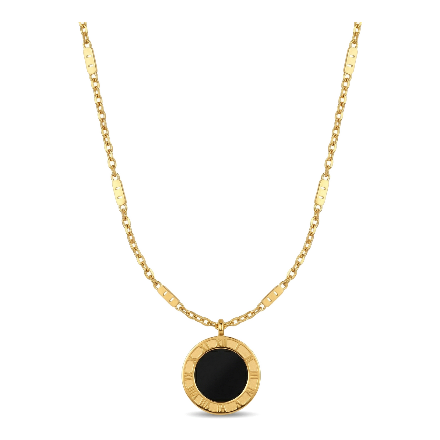 Wholesale Gold Color Stainless Steel Double-Sided Shell Pendant Necklace