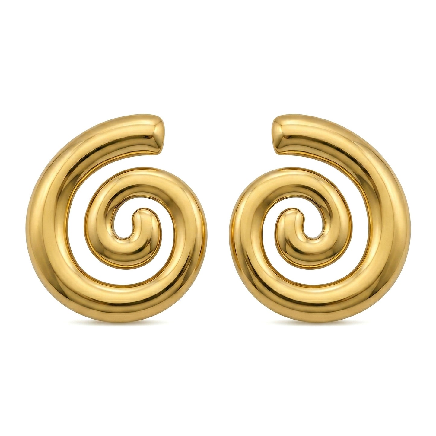 Spiral Swirl Stud Earrings | 18K Gold Plated Stainless Steel