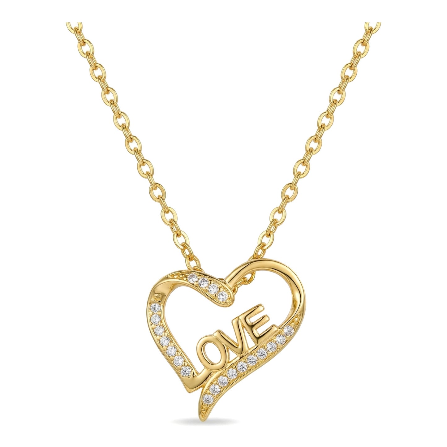 Wholesale Gold Plated Stainless Steel Hollow Heart Pendant Necklace