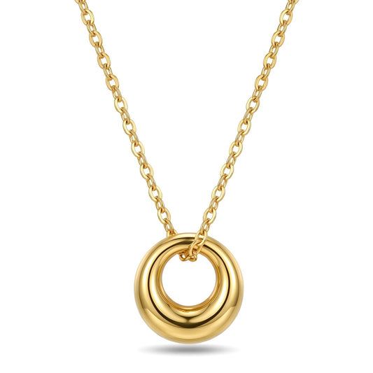 Minimalist Circle Ring Pendant Necklace | 18K Gold Plated Stainless Steel